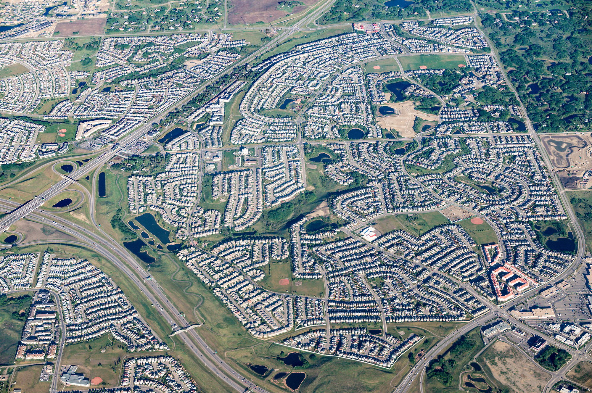Aerial view supporting administrative boundary alignment in Alberta