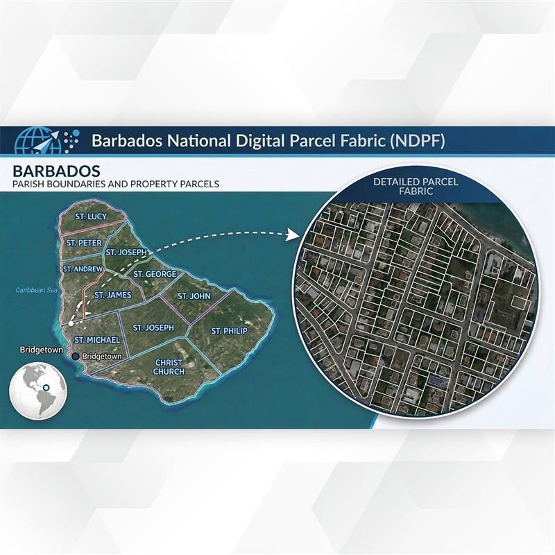 National digital parcel fabric map of Barbados supporting land registry modernization