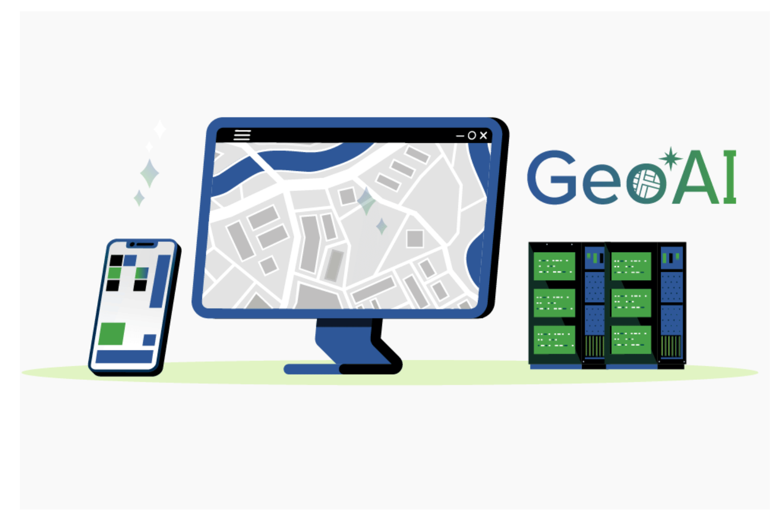 GeoAI-ready parcel mapping platform displayed across desktop, mobile, and cloud-based data systems