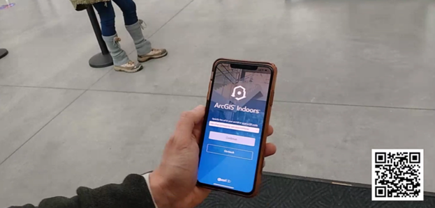 The SAIT team tested their data at the Centre using the ArcGIS Indoors mobile app