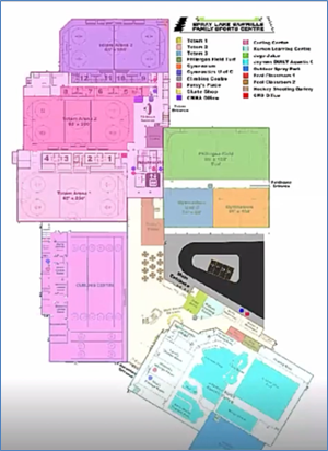 Digitized polygons representing various building sections
