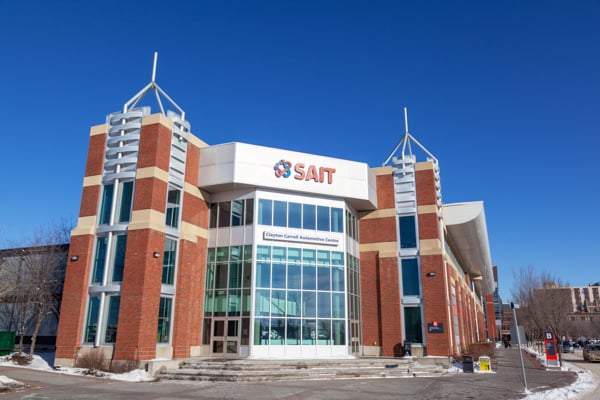 Building at SAIT with blue sky backgound