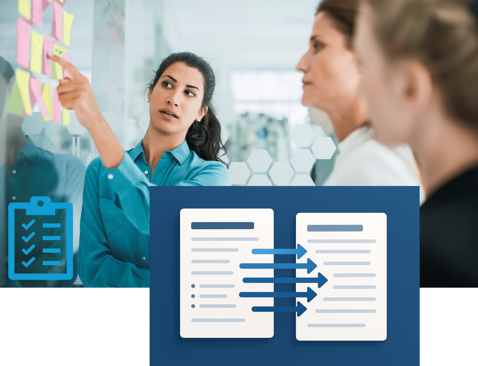 GIS professionals analyzing land data requirements and system workflows