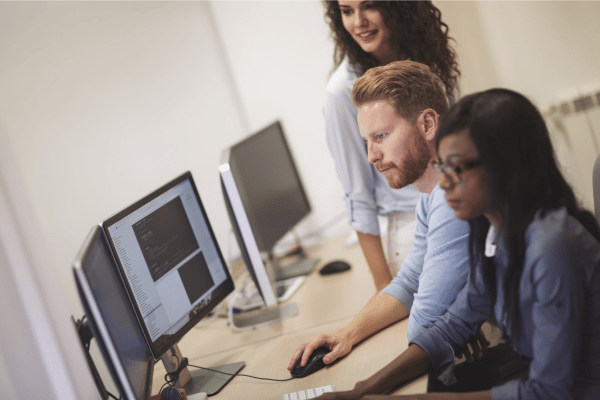 GIS professionals receiving training and building skills using geospatial software