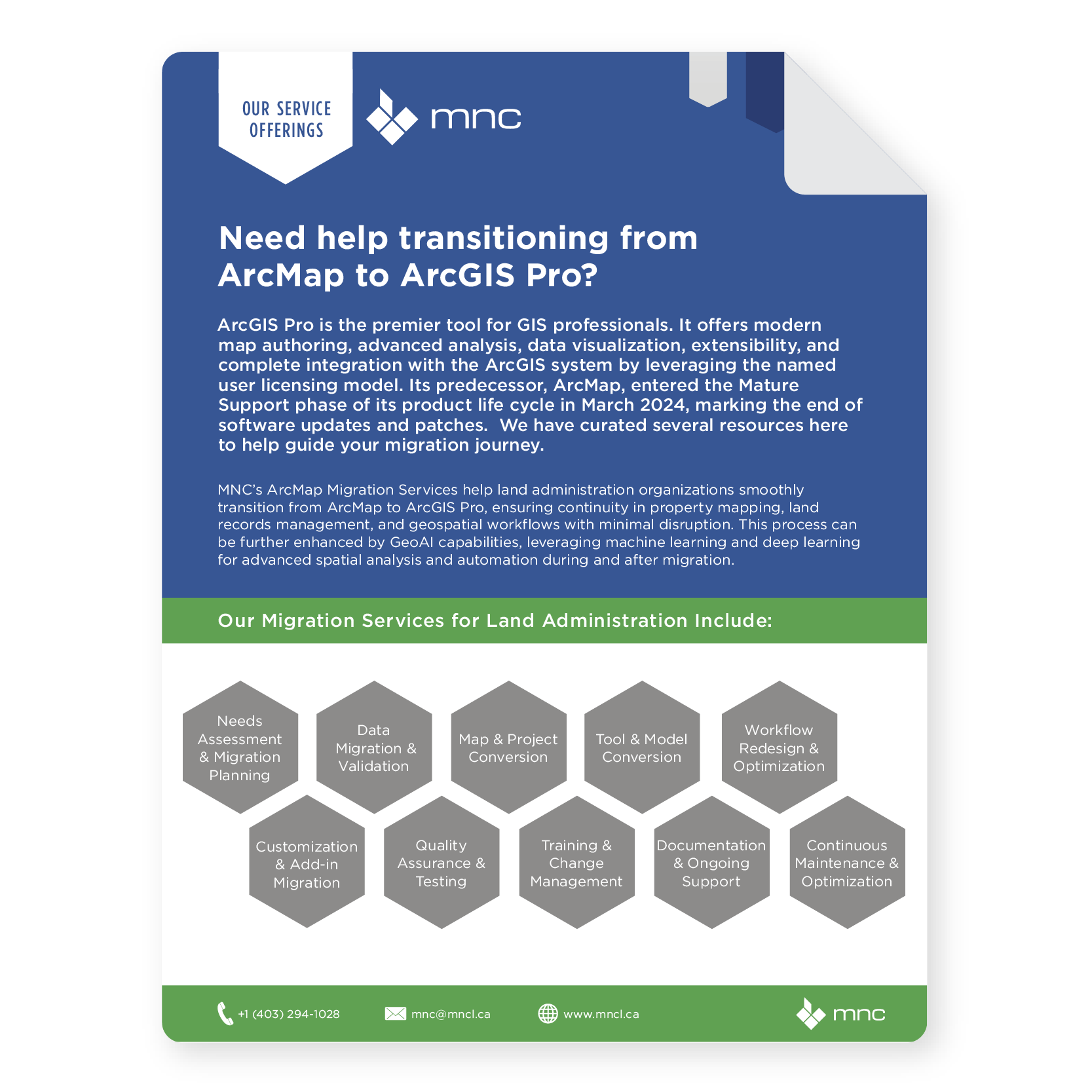 MNC ArcGIS Pro Migration Service Brochure Thumbnail