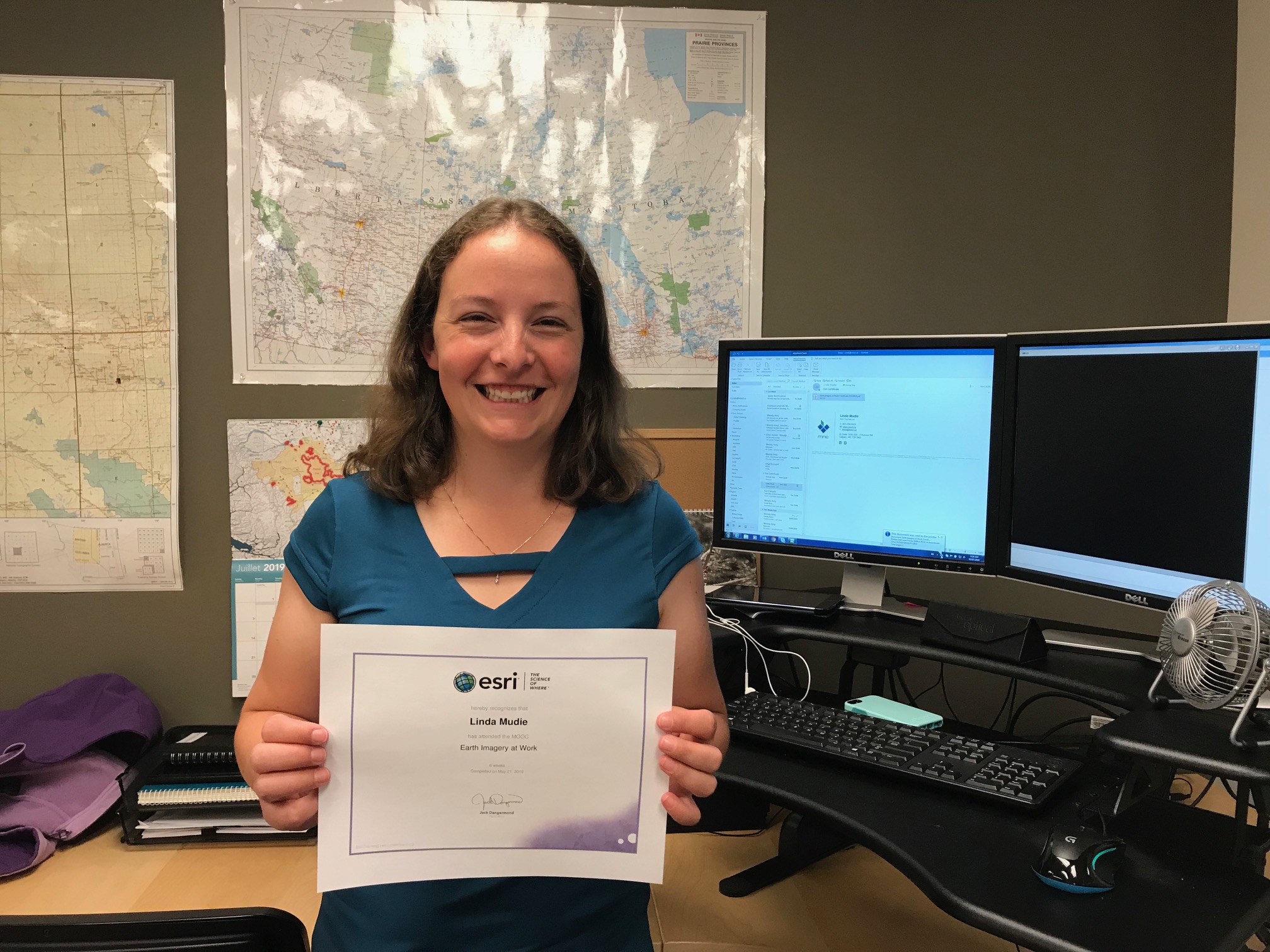 Linda Mudie earns Esri's Earth Imagery at Work Certificate